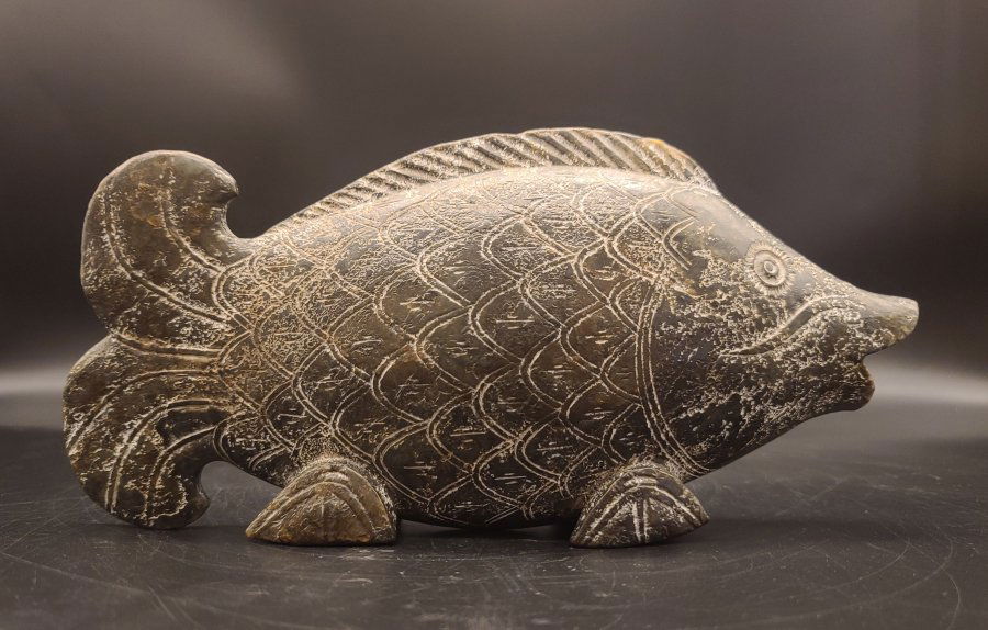 Natural Jade Carved Ancient Fish (1 of 4)