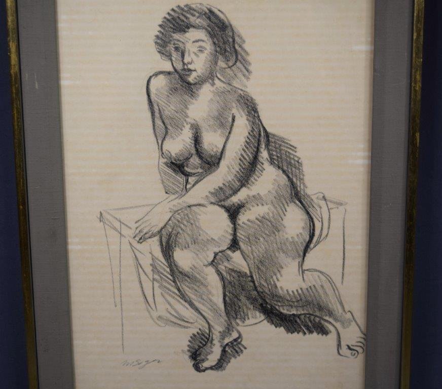 Moses Soyer, Charcoal (Relaxing Model) (1 of 6)