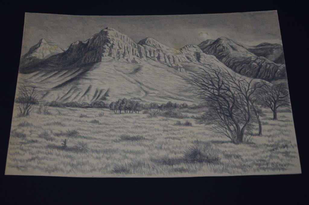 Fred Darge, Drawing (Texas Landscape) (1 of 3)