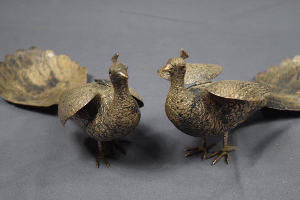 A Fine Pair of Sterling Silver Peacocks (1 of 7)
