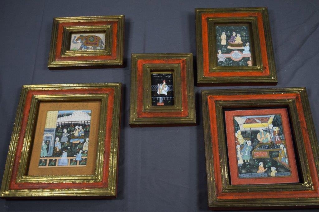 (5) Indian Mixed Media Paintings (1 of 10)