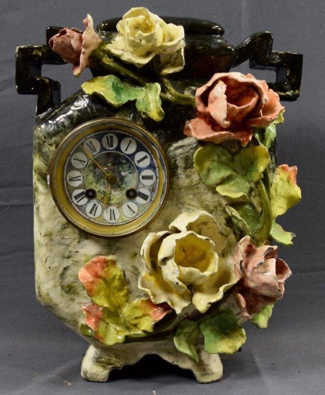 French Clock, Floral W/Birds (Hand Painted) (1 of 6)