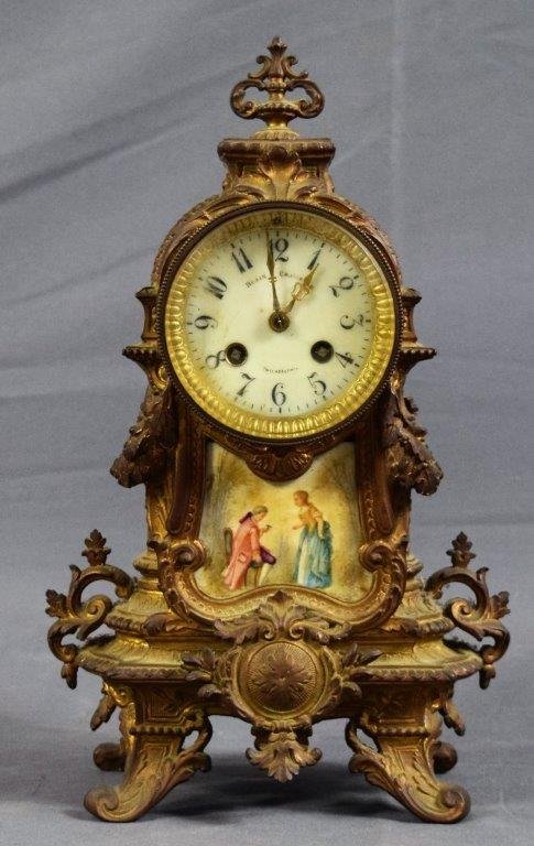 Blair & Crawford Gilt Bronze Clock (Hand Painted) (1 of 4)