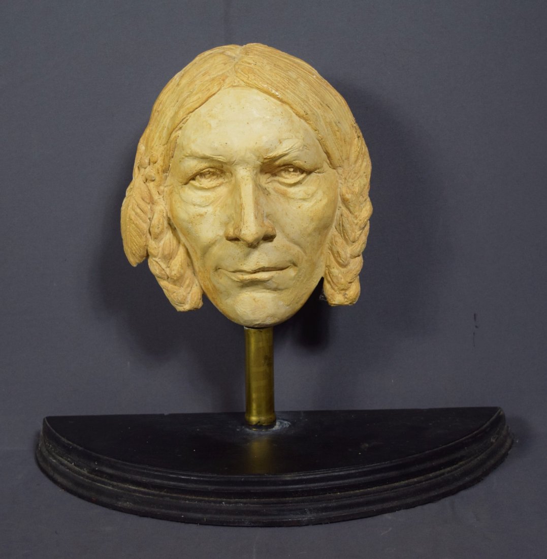 Vintage Plaster Native American Indian Chief (W/Stand) (1 of 3)