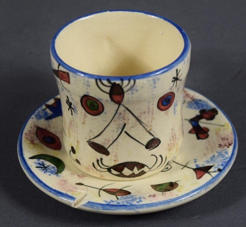 Joan Miro, Painted Ceramic Cup & Saucer (1950's) (1 of 7)