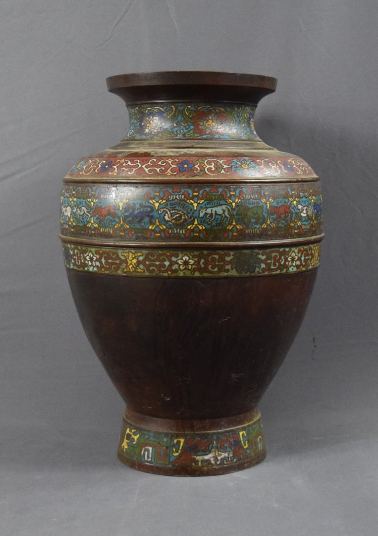 Chinese, Large Ming Cloisonne Pot (Museum Property) (1 of 6)
