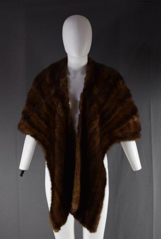 Black & Brown Ladies Fur Coat (1 of 3)