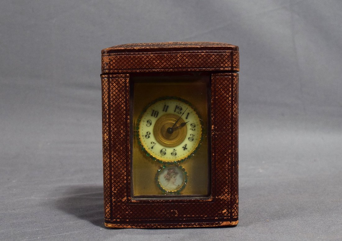 French, Carriage Clock w/Painted Portrait, Jewels (1 of 5)