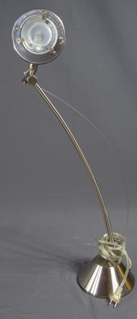 Modernist Silver Metal Desk Lamp (1 of 3)