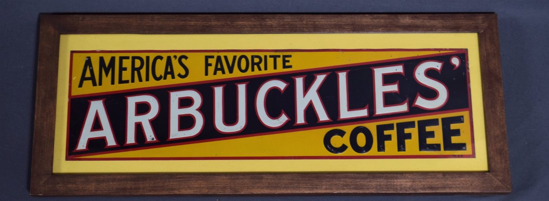 Vintage Arbuckles Coffee Advertisement Tin Sign (1 of 2)