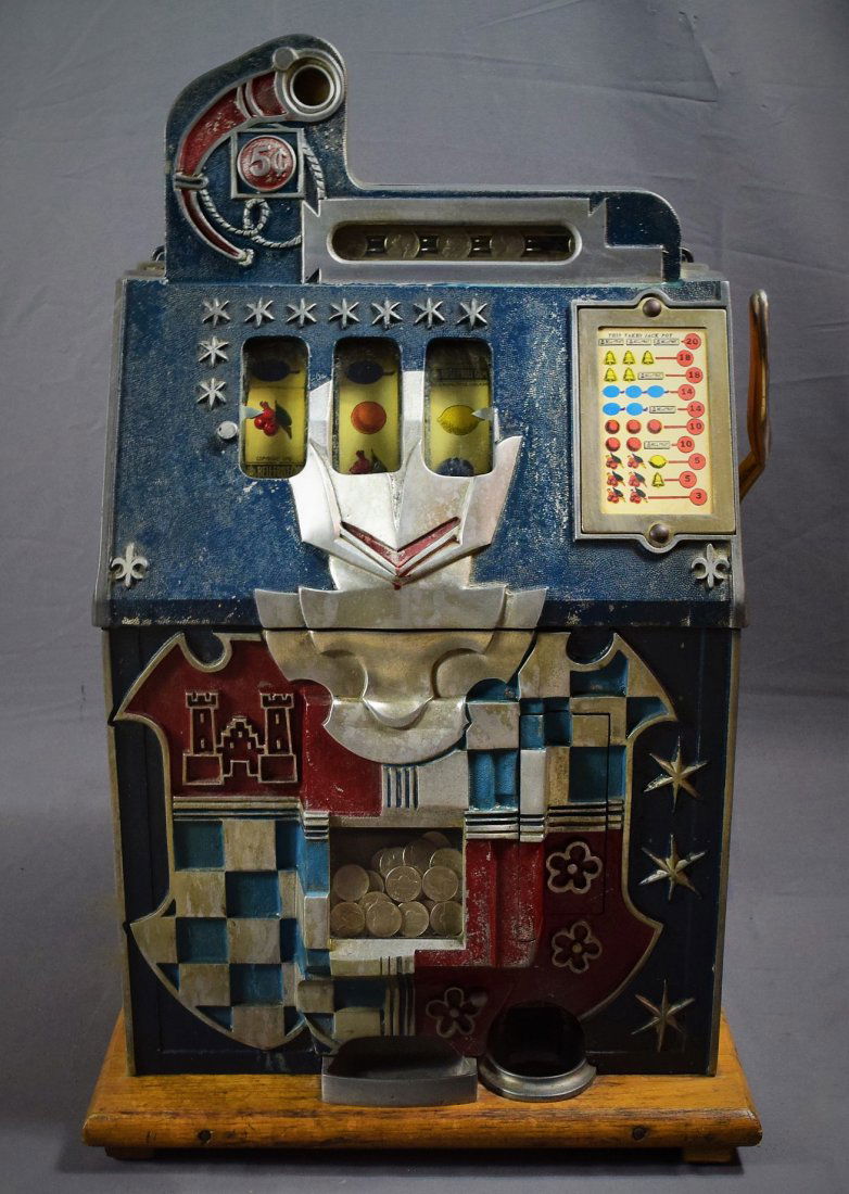 Mills Black Castle Five Cent Slot Machine (1 of 3)