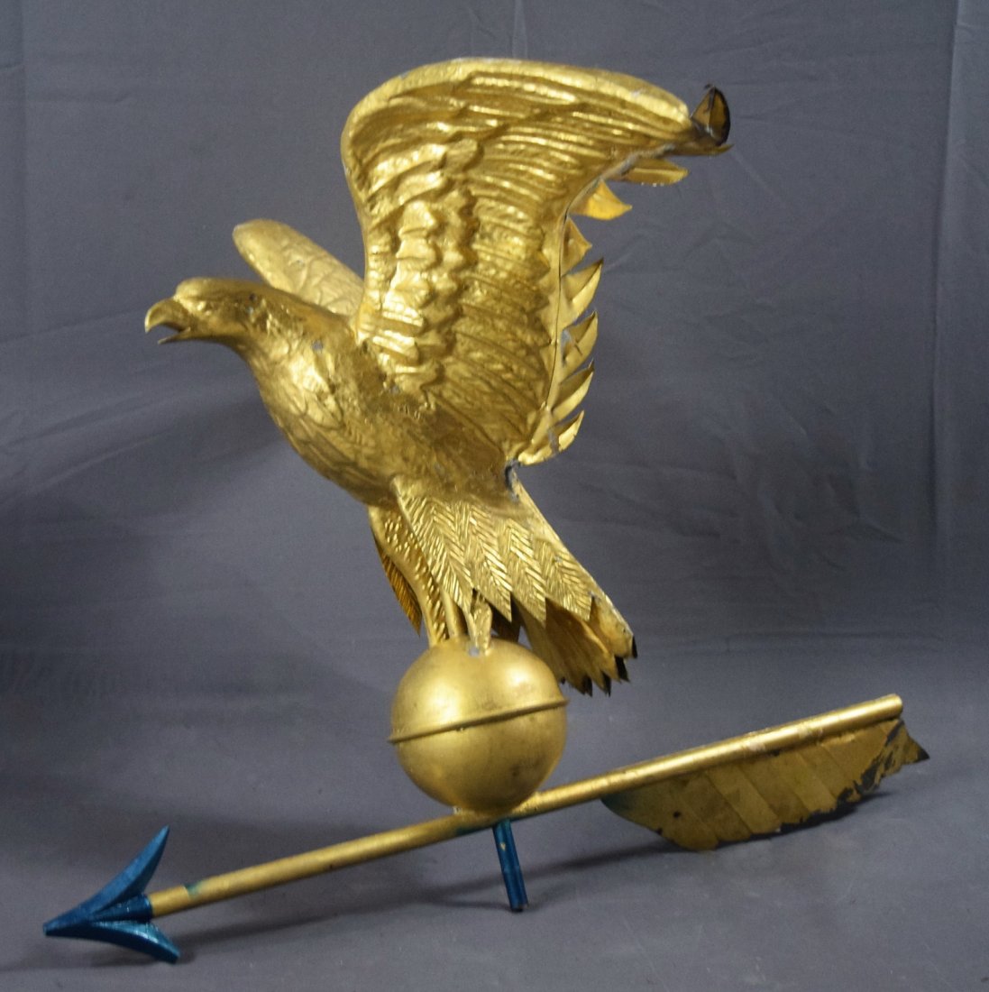 Antique Gold Eagle American Metal Weather Vane (1 of 2)