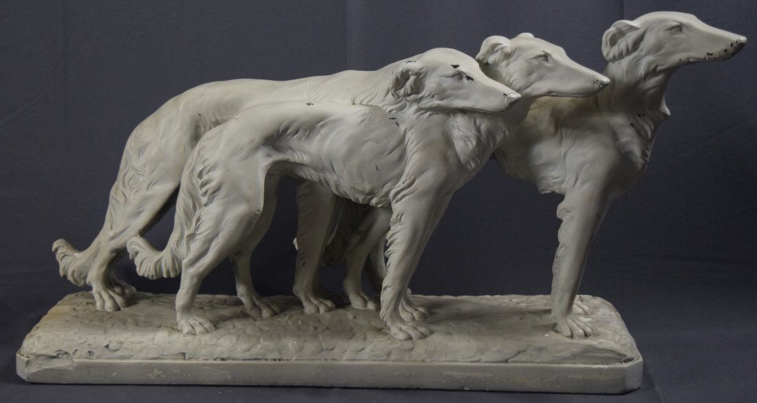 Large Art Deco Sculpture of Three Dogs (1 of 4)