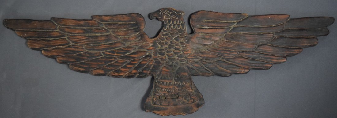 Vintage Native American Carved Wood Eagle Sign (1 of 3)