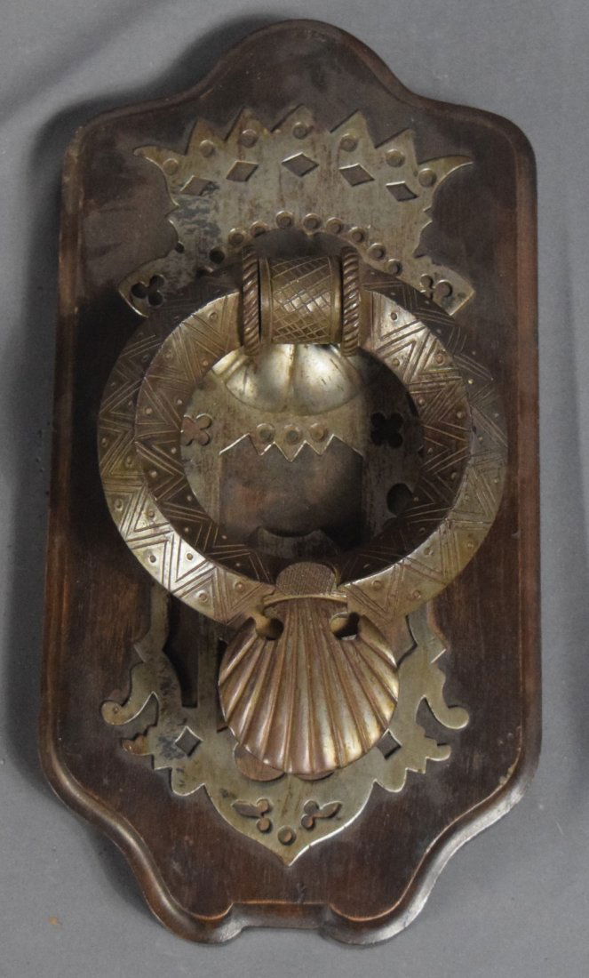 18th c. French Regency Iron Door Knocker (Shell Motif) (1 of 3)