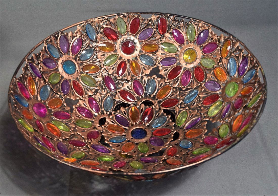 Italian Metal Shade w/Jeweled Design (1 of 2)