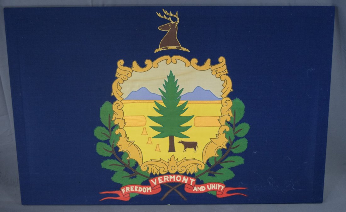 Antique Vermont State Silk Banner (1 of 3)