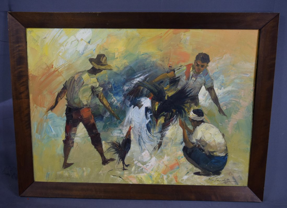 Cesar Buenaventura, O/C (Rooster Fight) (1 of 3)