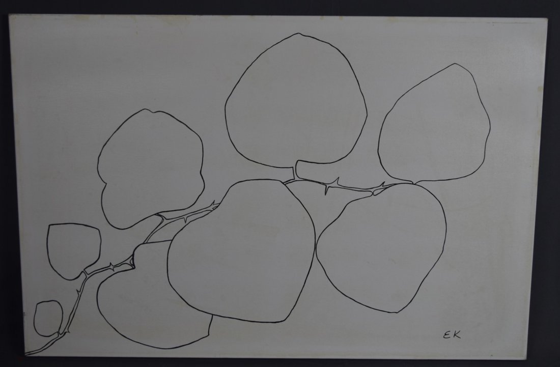 American School, O/C Leaves (Signed EK) (1 of 3)