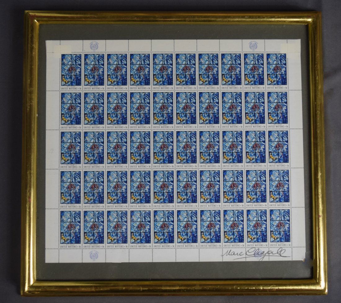 Marc Chagall, Signed Full Stamp Sheet (United Nations) (1 of 6)