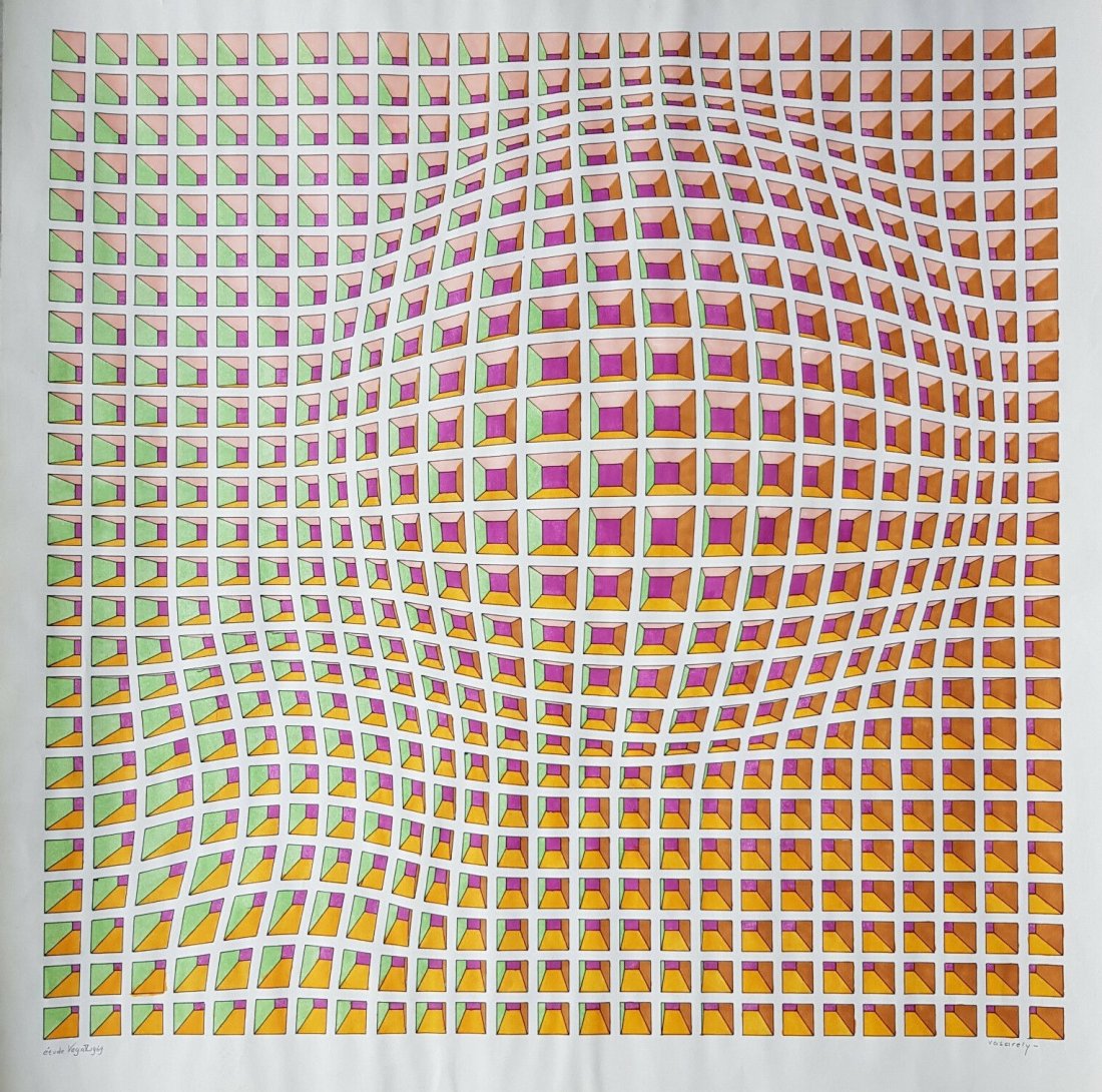 Victor Vasarely, Mixed Media (1969 Vega Study) (1 of 7)