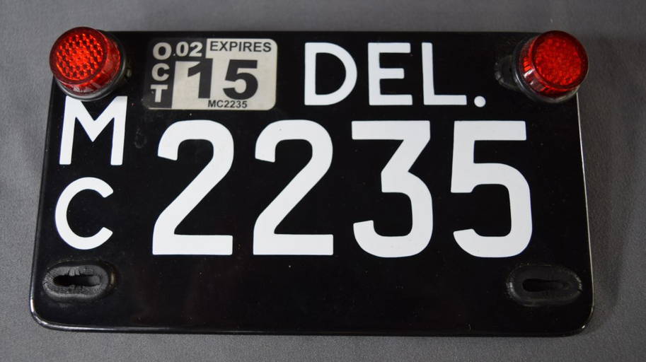 Delaware License Plate (black)