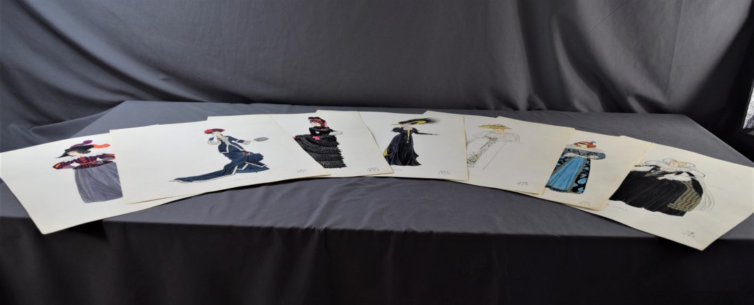 French Fashion, Gouache Illustrations (Early 20th c.) (1 of 9)
