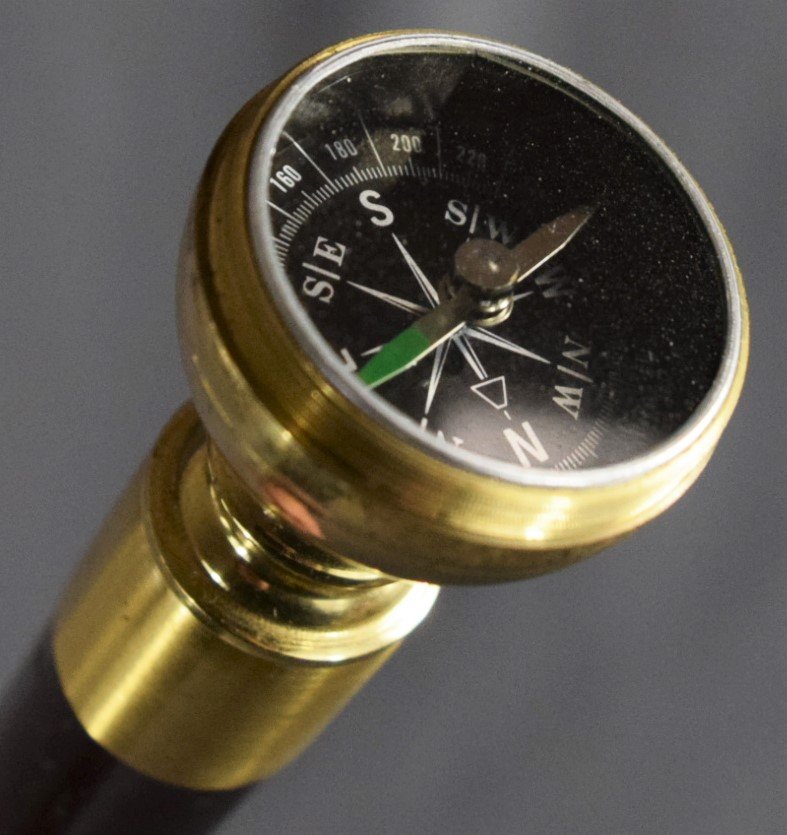 Wood Carved cane (Compass) (1 of 4)