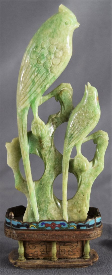 Jade Carved Bird figures statue (20th Century) (1 of 7)
