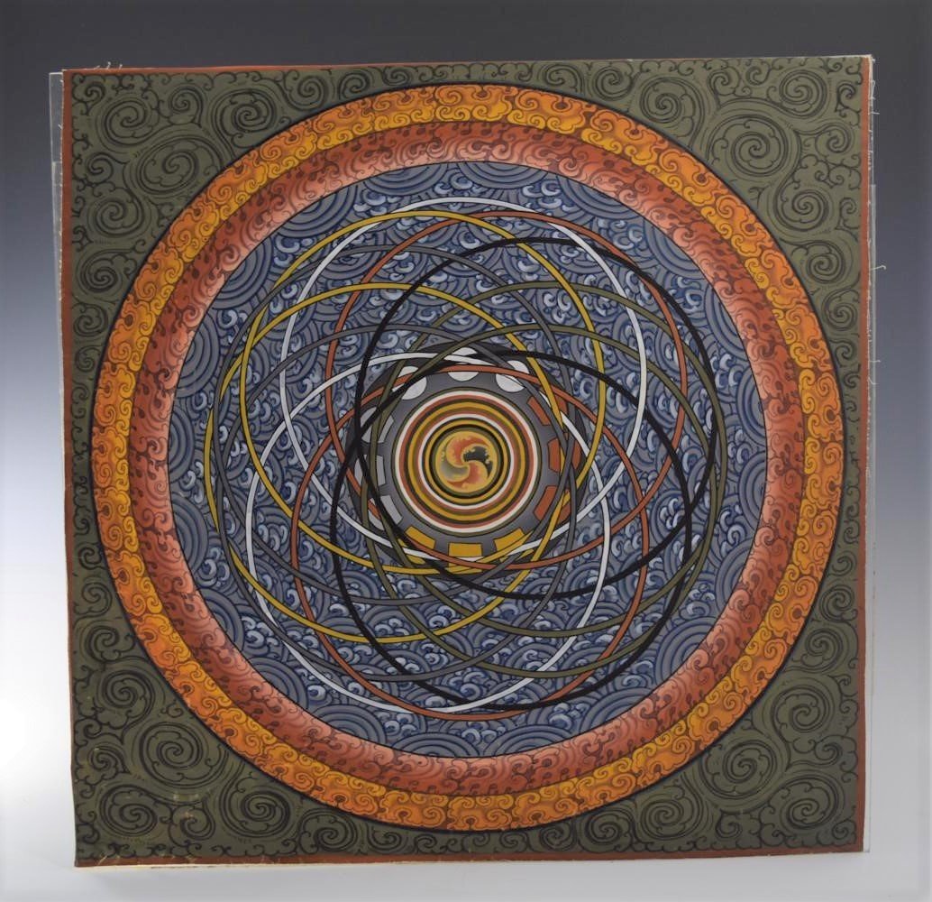 Attributed to Ai Weiwei, Painting (Zodiac Exhibition): ATTRIBUTED TO AI WEIWEI (1957) Zodiac Circle, c. 2012 Oil on linen 23" x 23" NJ estate collection of asian artwork; acquired from Hirshhorn Museum & Sculpture Garden, Washington, D.C.