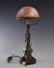 French Pink Shade Bronze Marble Cherub Lamp - 3