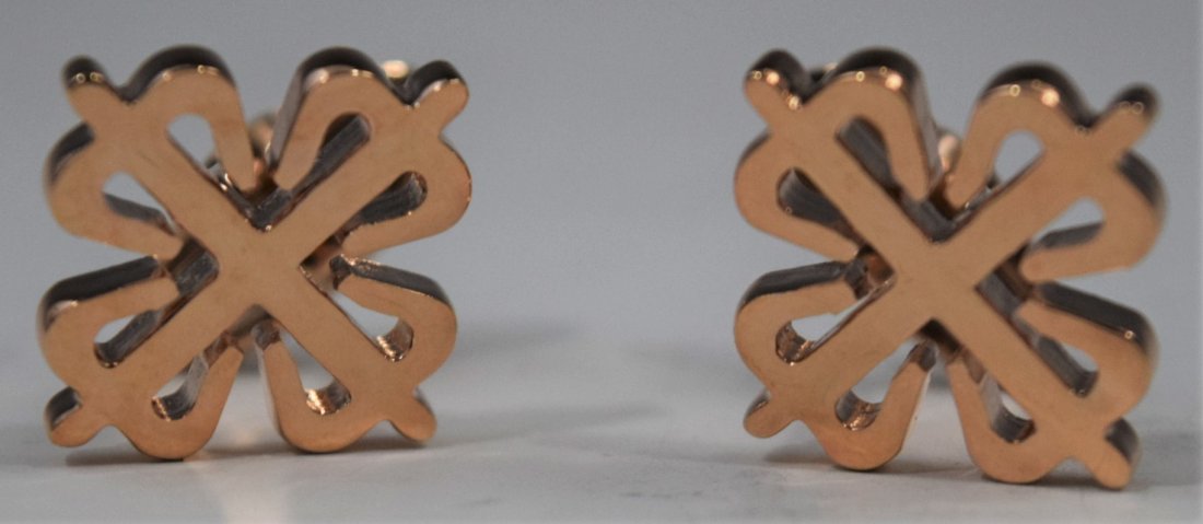 Patek Philippe, Rose Cufflinks: PATEK PHILIPPE (SWISS) Men's cufflinks, issued by Patek Philippe