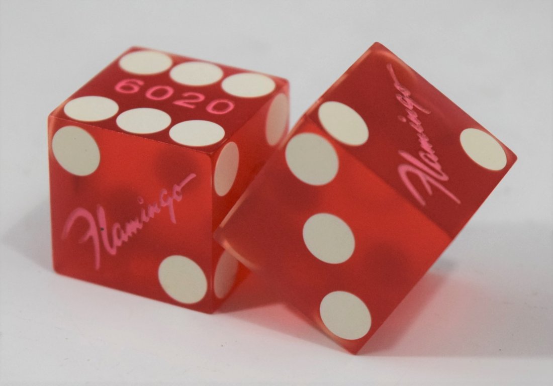 Bugsy Siegel, Flamingo Casino, Dice: FLAMINGO HOTEL & CASINO (20TH CENTURY) Two dice from Flamingo Casino, Las Vegas