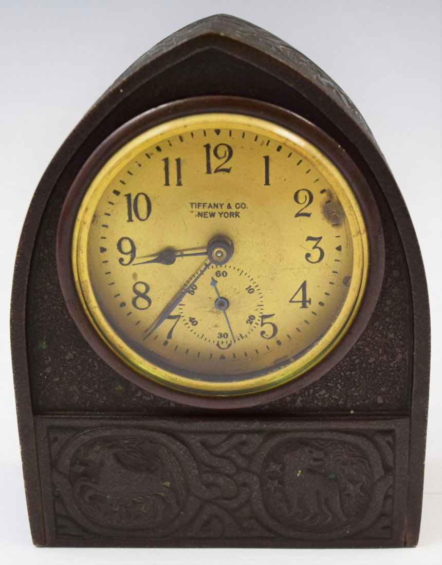 Tiffany Studios Zodiac Bronze Clock (w/key) (1 of 7)