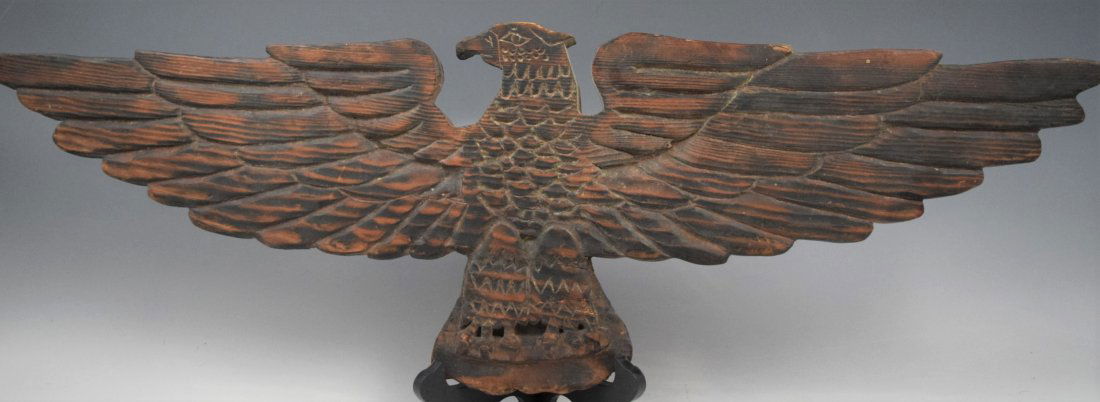 Vintage Native American Carved Wood Eagle Sign (1 of 3)
