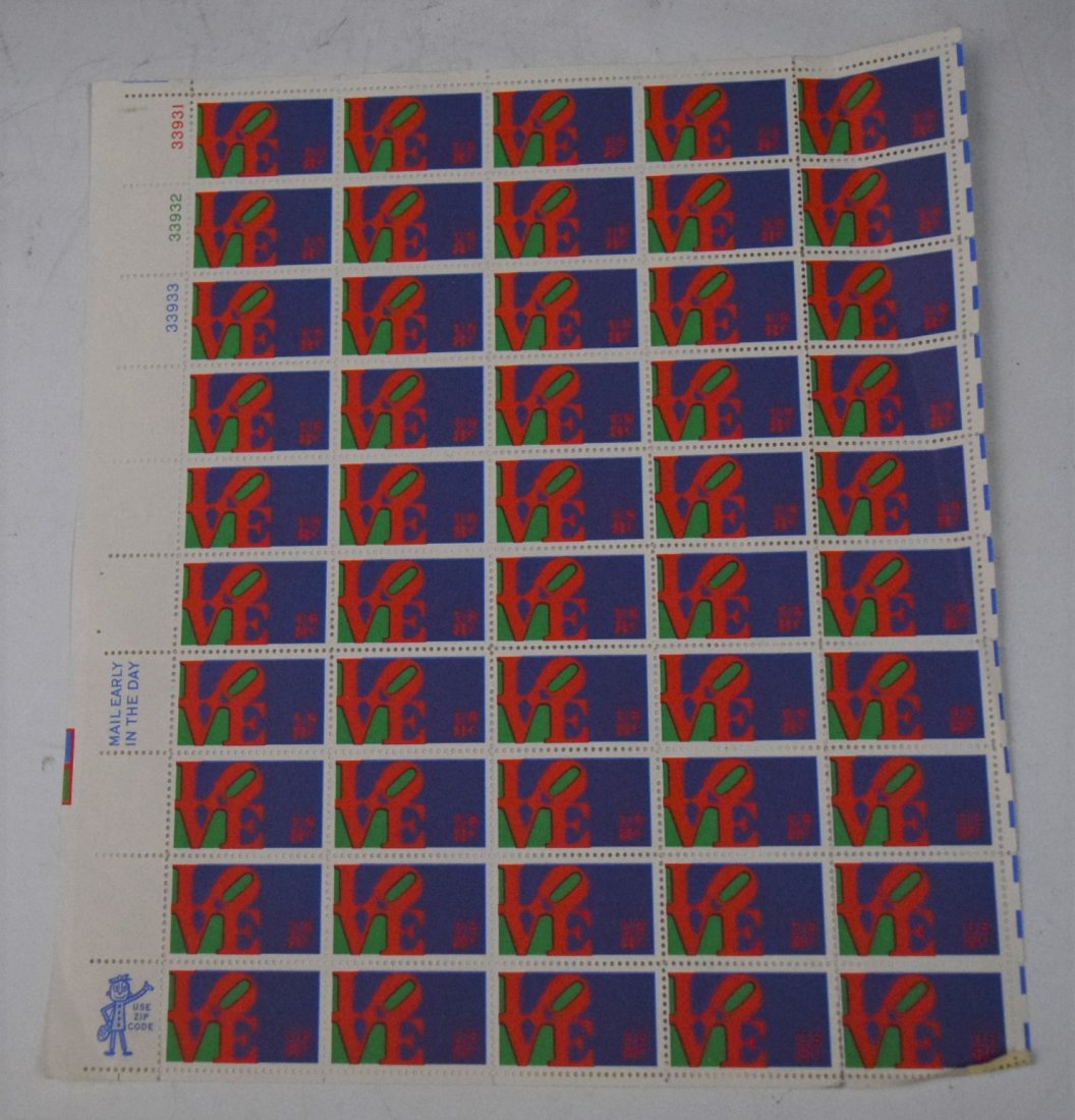 Robert Indiana, Sheet of Stamps (1 of 2)