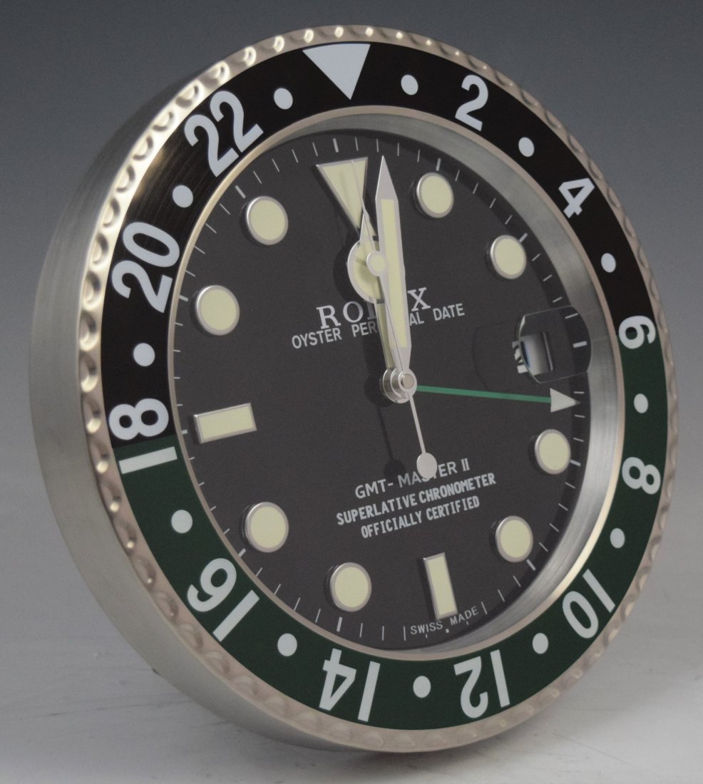 Rolex GMT Master (Clock): ROLEX (SWISS) GMT, Master advertisement clock 13"