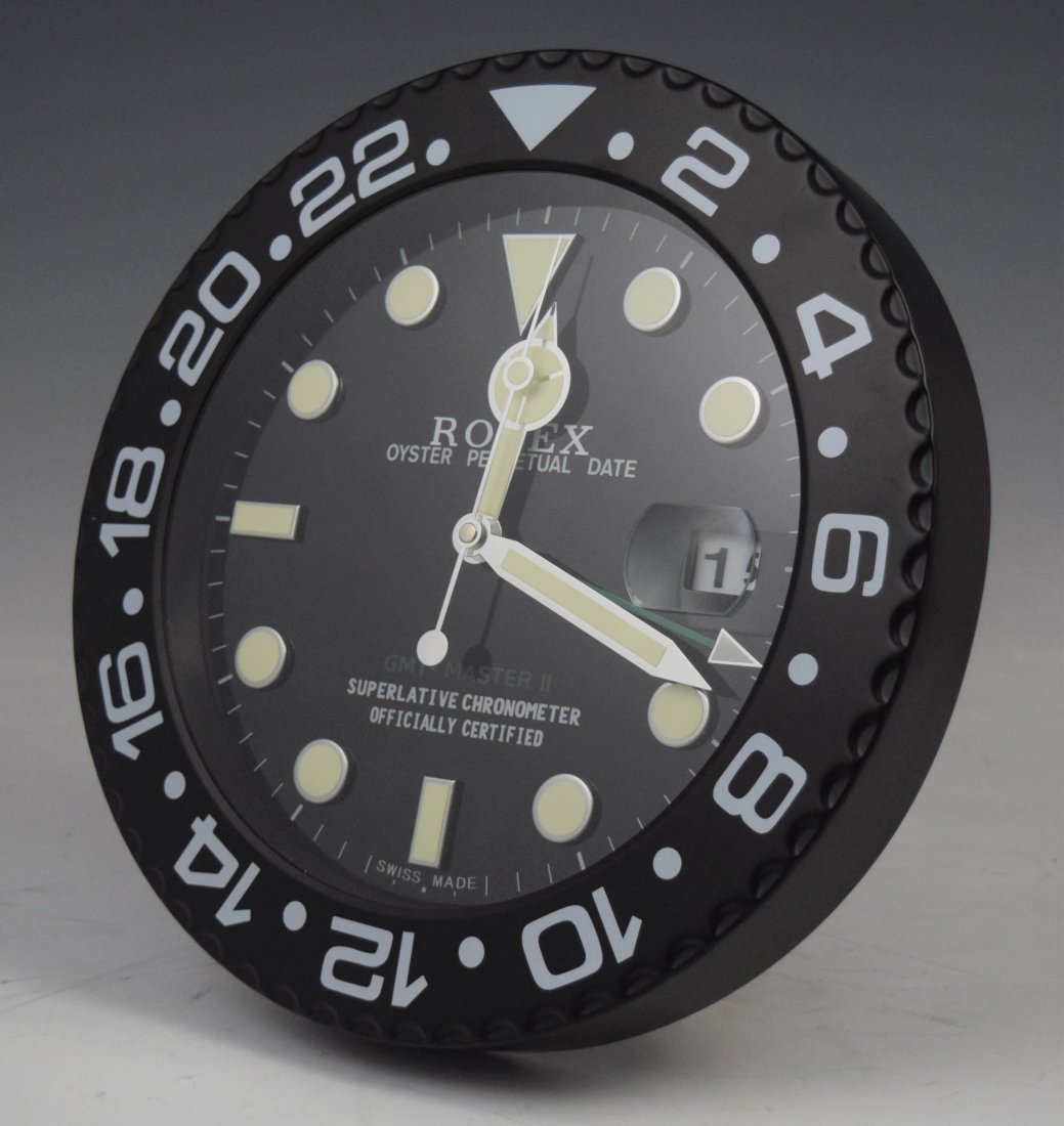 Rolex GMT Master (Clock): ROLEX (SWISS) GMT, Master advertisement clock 13"