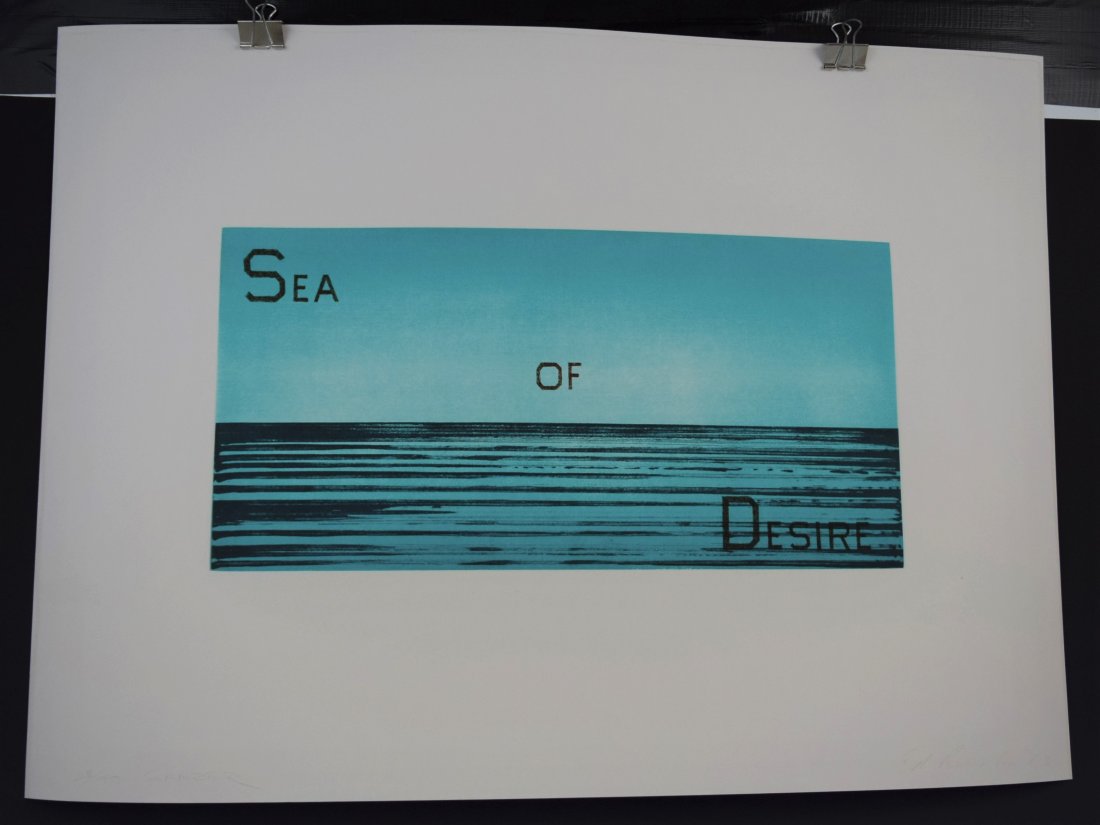 After Ed Ruscha, Sea of Desire (Print): AFTER ED RUSCHA (B. 1937) Sea of Desire Print in colors 22" x 30"