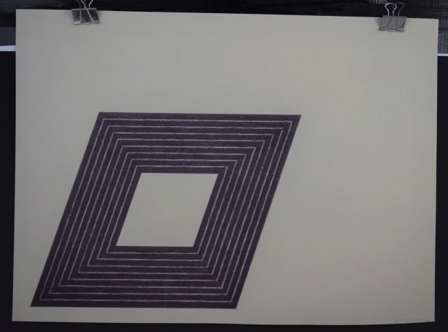 After Frank Stella, Carl Andre (Print): AFTER FRANK STELLA (B. 1936) Carl Andre, Purple Series Print in colors 16" x 22"