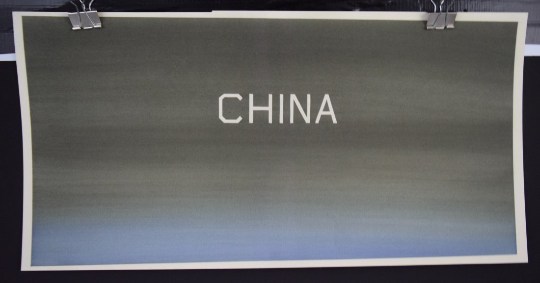 After Ed Ruscha, China (Print): AFTER ED RUSCHA (B. 1937) CHINA Print in colors 11 1/2" x 23"
