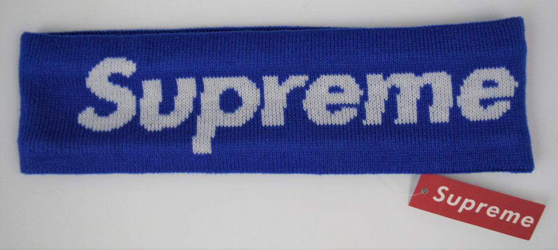 Supreme Headband (w/tag): SUPREME Blue, headband with tag 10" x 3"