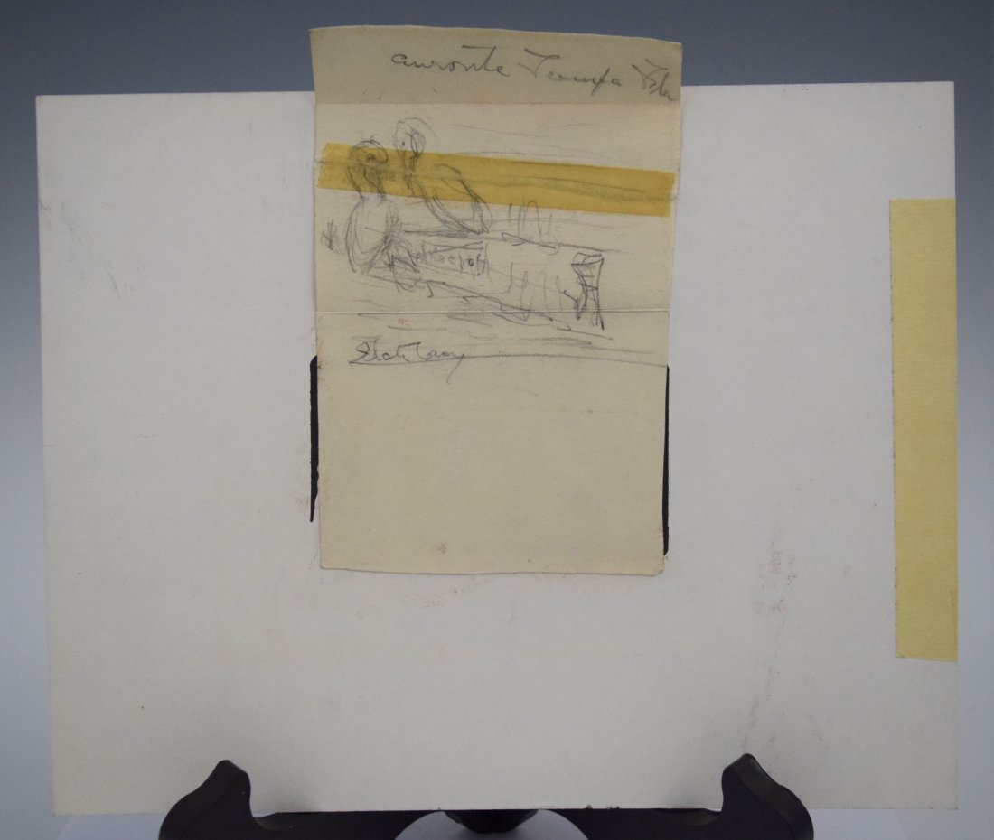 Mark Tobey, Drawing (Property of Boston Museum): MARK TOBEY (1890-1976) Untitled (Study) Pencil on paper 6" x 4" Signed to bottom Estate of Alma LeBrecht and Museum of Fine Arts, Boston, MA.