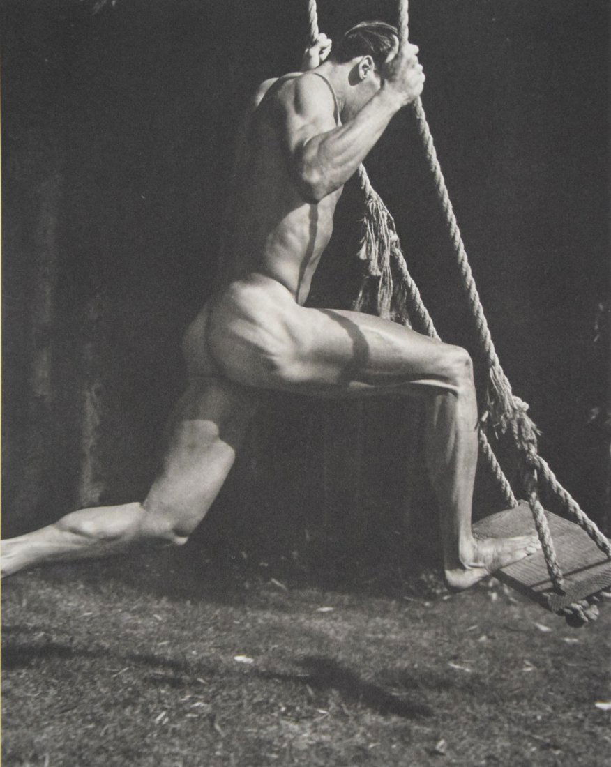 Bruce Weber - Male Nude on a Swing: BRUCE WEBER (b. 1946) Male Nude on a Swing Sheet-fed gravure c. 1989 Printed in Spain 11" x 8 1/2"