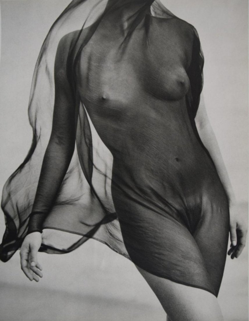 Herb Ritts - Nude , Veiled Torsso , 1984: HERB RITTS ( 1952-2002) Nude , Veiled Torsso , 1984 Sheet fed gravure C. 1988 Japan 14" x 11"