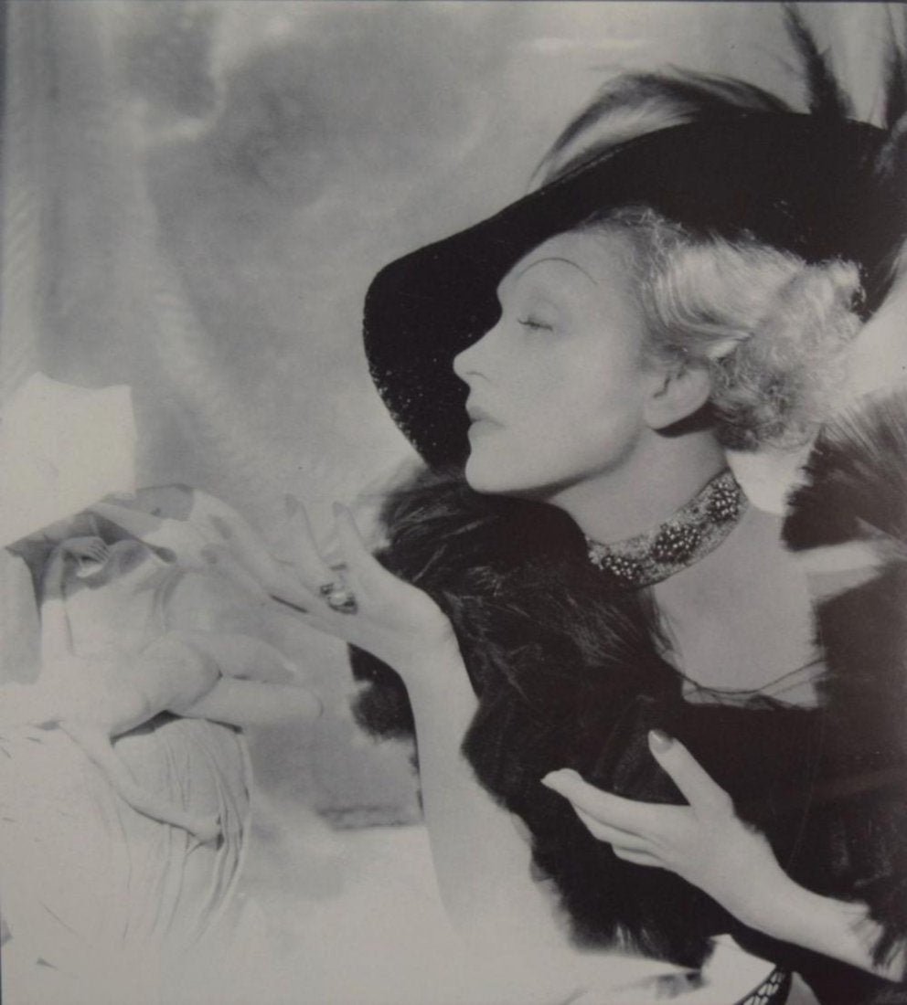 Cecil Beaton - Marlene Dietrich, 1935: CECIL BEATON (1904-1980) Marlene Dietrich, 1935 Print in black and white, c. 1970s Printed in Italy 8" x 7"