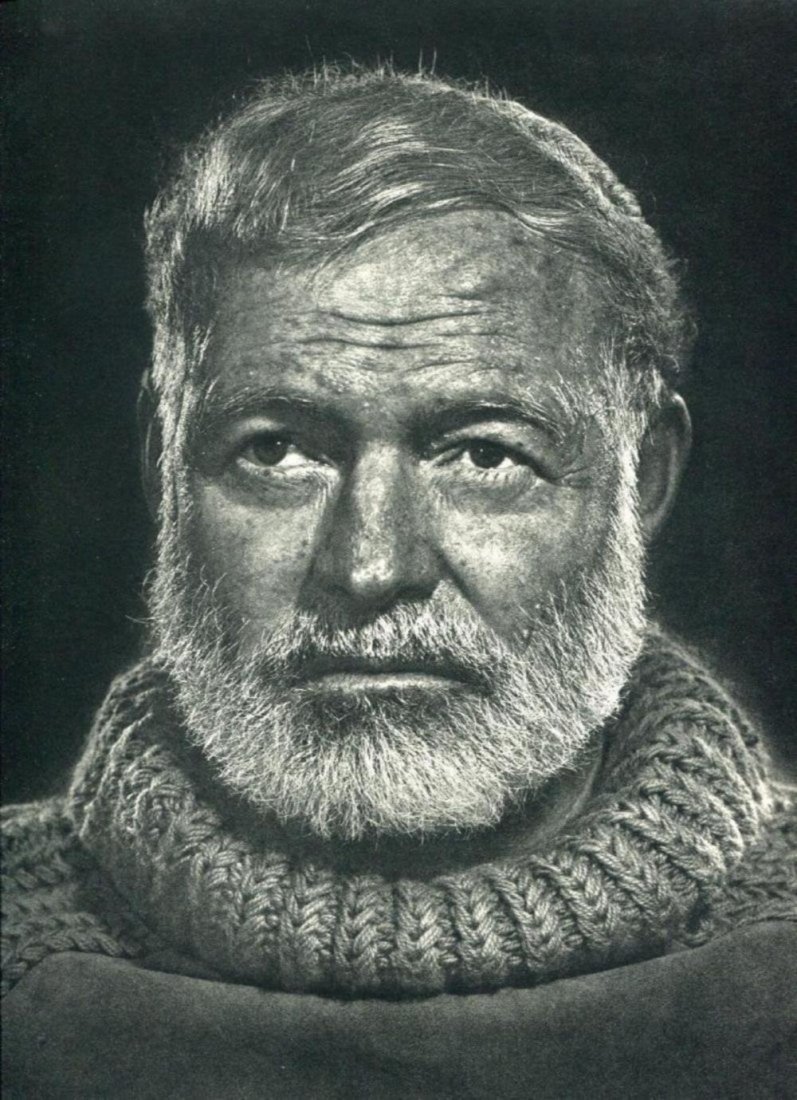 Yousuf Karsh - Ernest Hemingway: YOUSUF KARSH (1908-2002) Ernest Hemingway Sheet-fed Gravure, c. 1950's-1960's Printed in Switzerland 12" x 9"