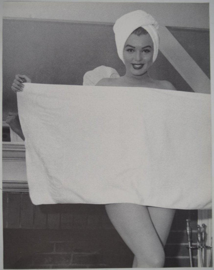 Andre de Dienes - Marilyn Monroe with Towel: ANDRE DE DIENES (1913-1985) Marilyn Monroe with Towel Photogravure c.1985 Printed in America 12" x 9 1/2"