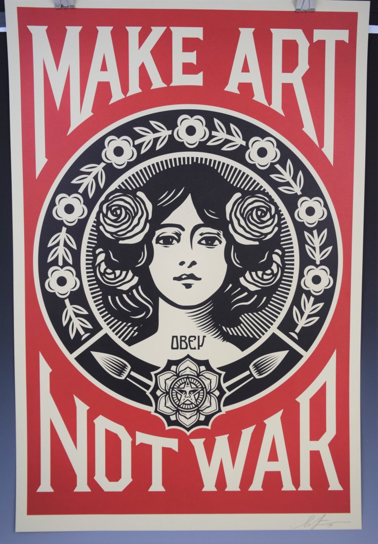 Shepard Fairey, Signed Offset Lithograph (Make Art) (1 of 3)