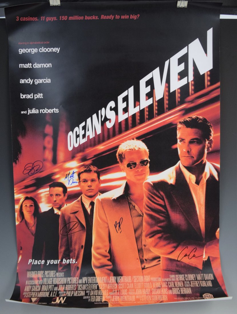 Oceans Eleven Movie Poster (Cast Signed) (1 of 6)